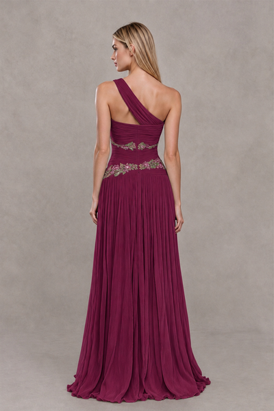 BOLODOO Desert Rose One-Shoulder Floral Applique A-Line Evening Dress - Desert Rose - Desert Rose_2