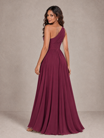 BOLODOO Desert Rose One-Shoulder A-Line Bridesmaid Dress - Desert Rose - Desert Rose_2