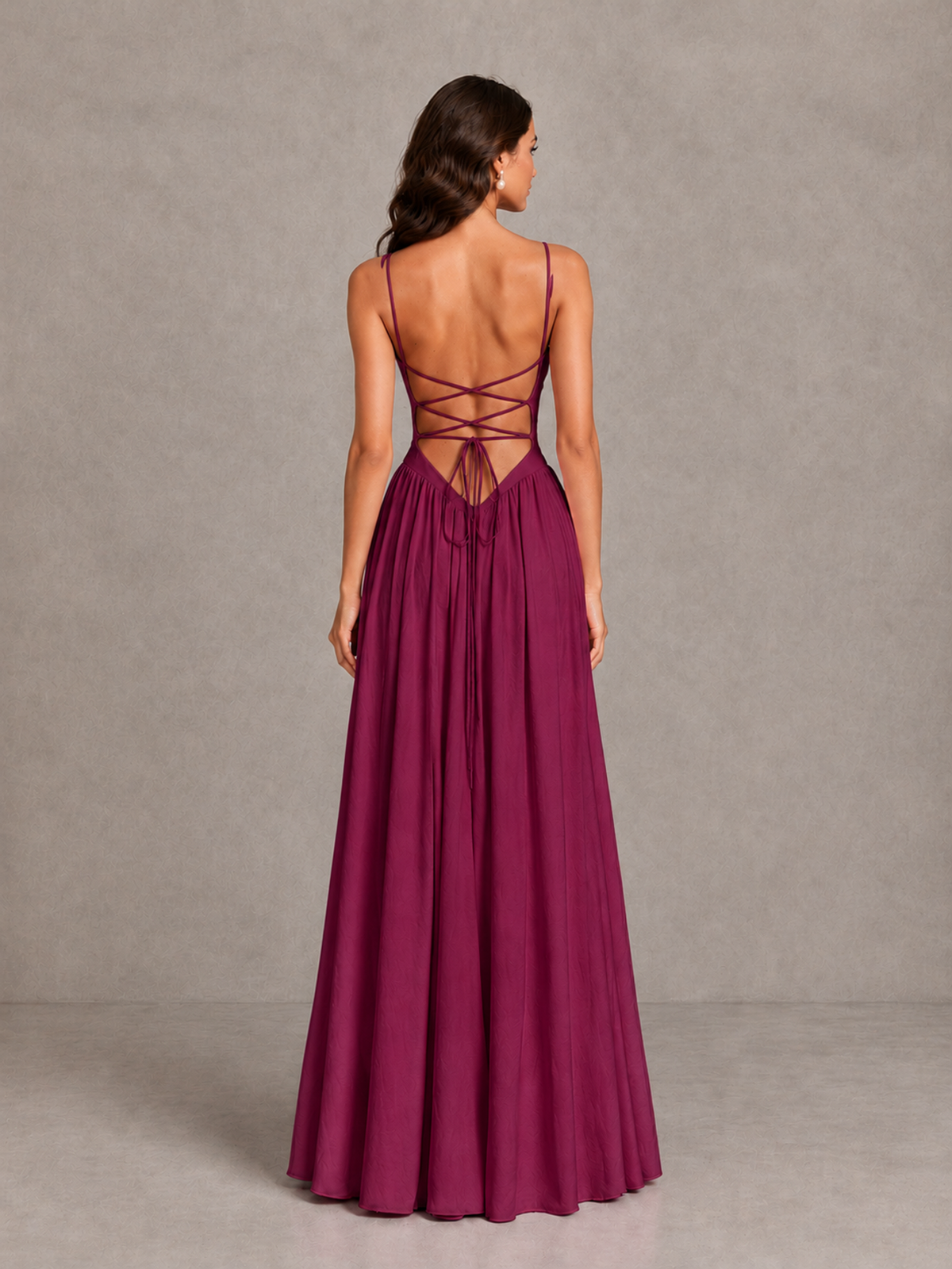 BOLODOO Desert Rose Lace-Up Back A-Line Bridesmaid Dress - Desert Rose - Desert Rose_2