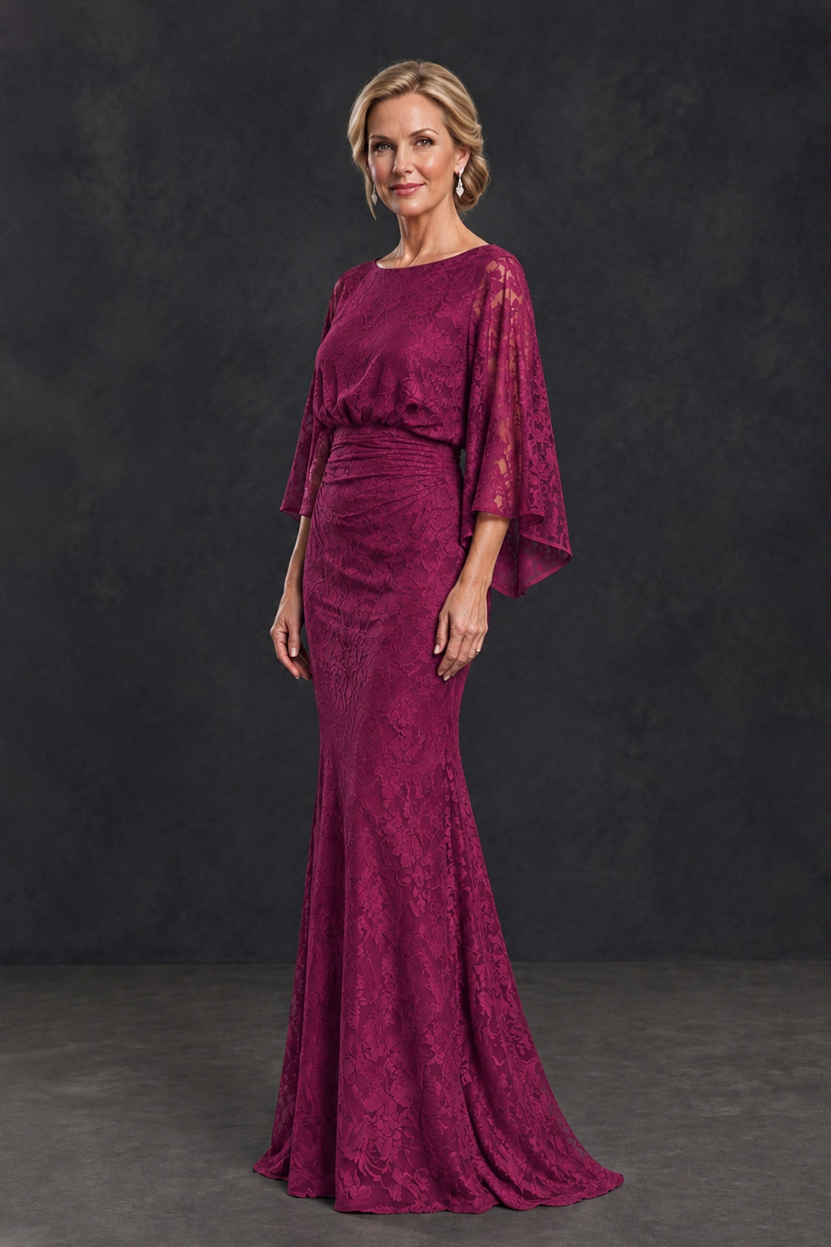BOLODOO Desert Rose Lace Flutter Sleeve Mother of the Bride Dress - Desert Rose - Desert Rose_3