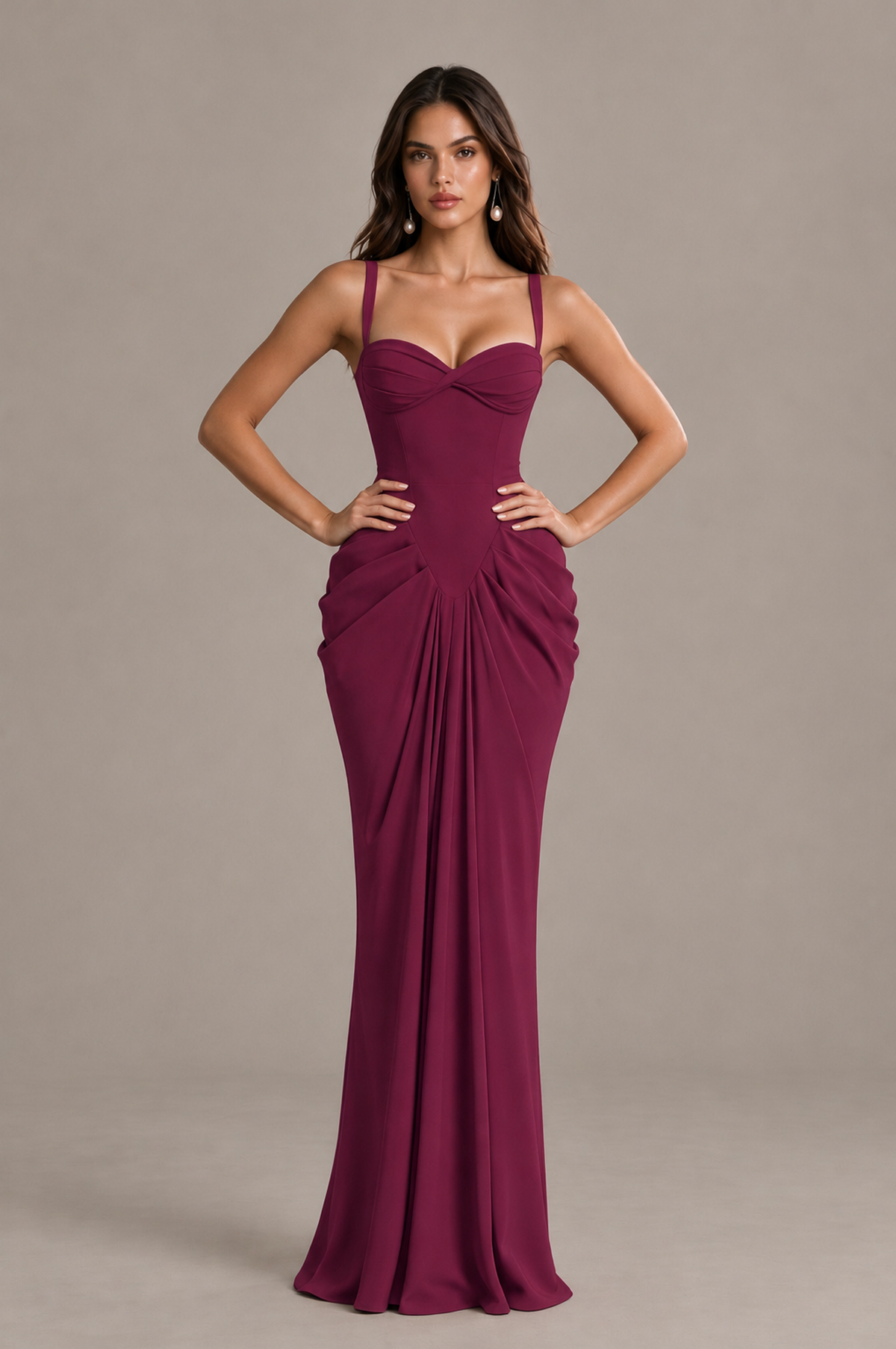 BOLODOO Desert Rose Sweetheart Ruched Lace-Up Back Evening Gown - Desert Rose - Desert_Rose_4