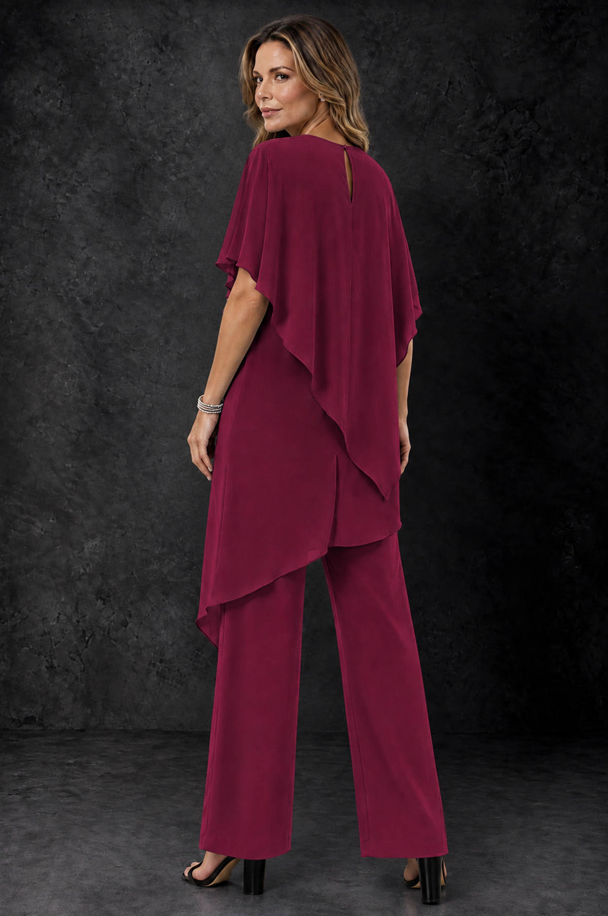 BOLODOO Desert Rose Chiffon Two Piece Mother of the Bride Pant Suit - Desert Rose - Desert_Rose_4