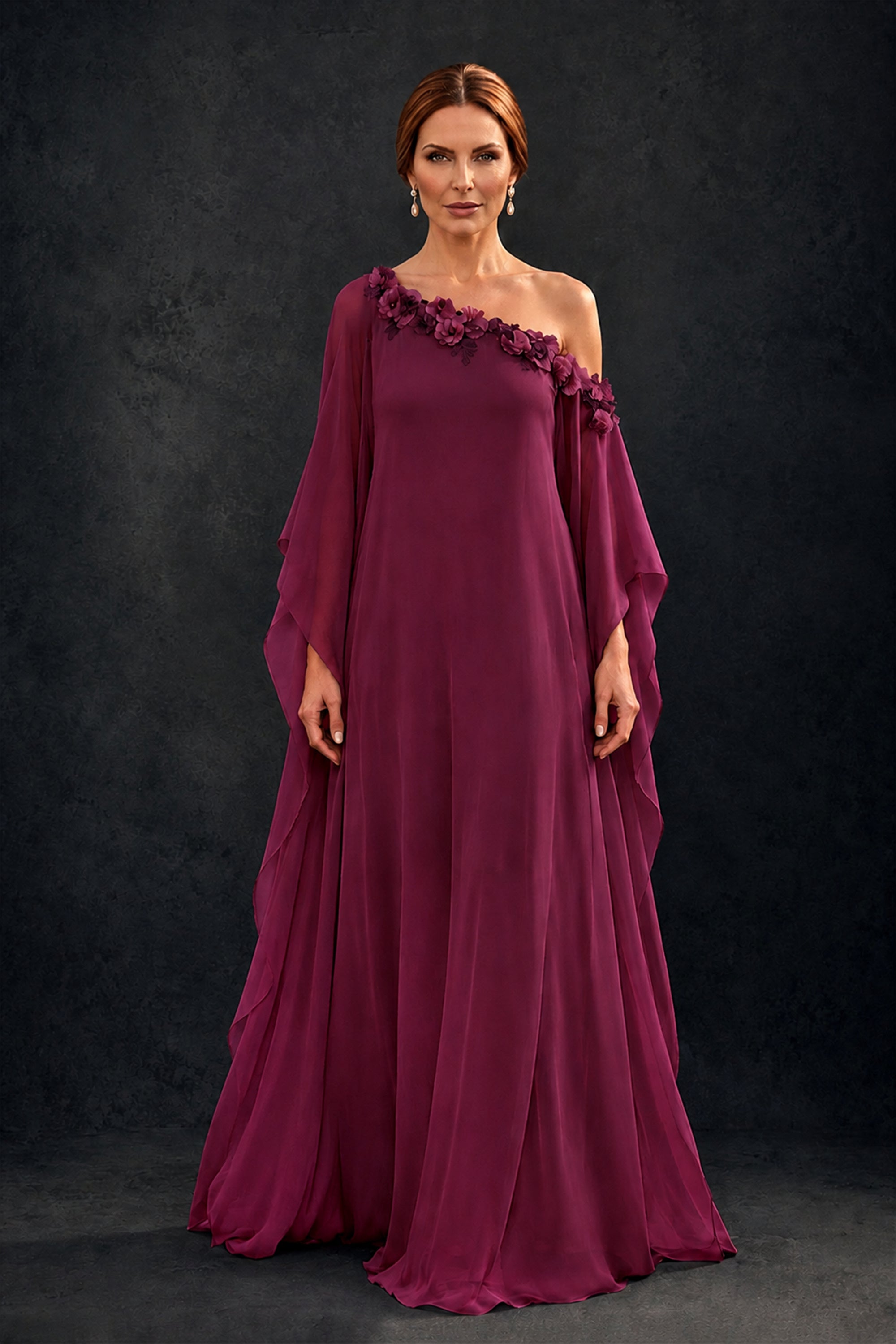 Desert Rose 2-Piece Off-Shoulder Cape Gown & One-Shoulder Jumpsuit Set ...