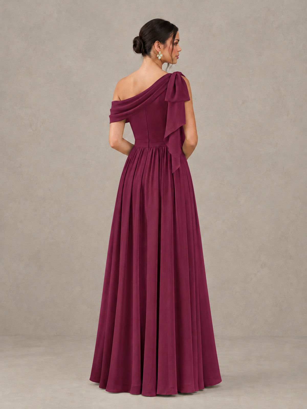 BOLODOO Desert Rose One-Shoulder Maternity Bridesmaid Dress with Slit - Desert Rose - Desert Rose (2)