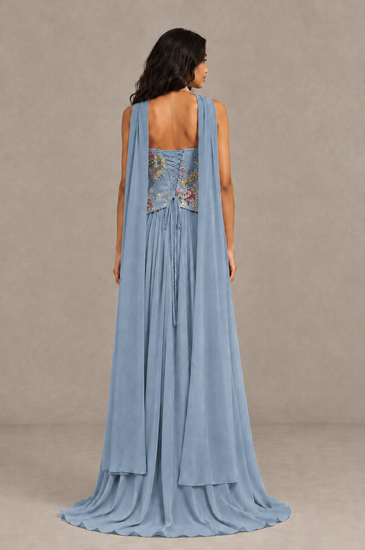 BOLODOO Dusty Blue Strapless Beaded Floral Corset Chiffon Maxi Gown – Open Back Prom & Formal Evening Dress - Dusty Blue - Dusty Blue_02