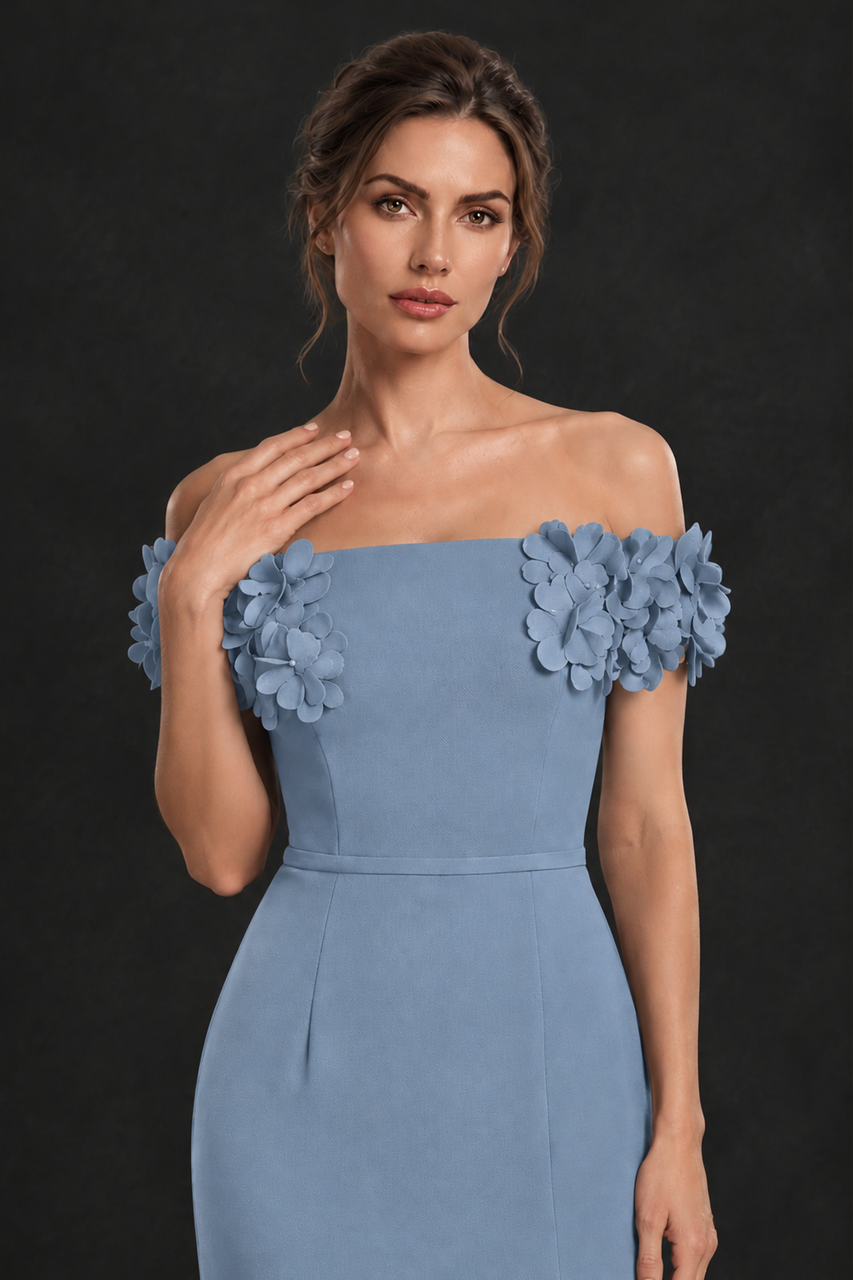BOLODOO Dusty Blue Off-the-Shoulder Mother of the Bride Dress with Floral Appliques - Dusty Blue - Dusty Blue_04
