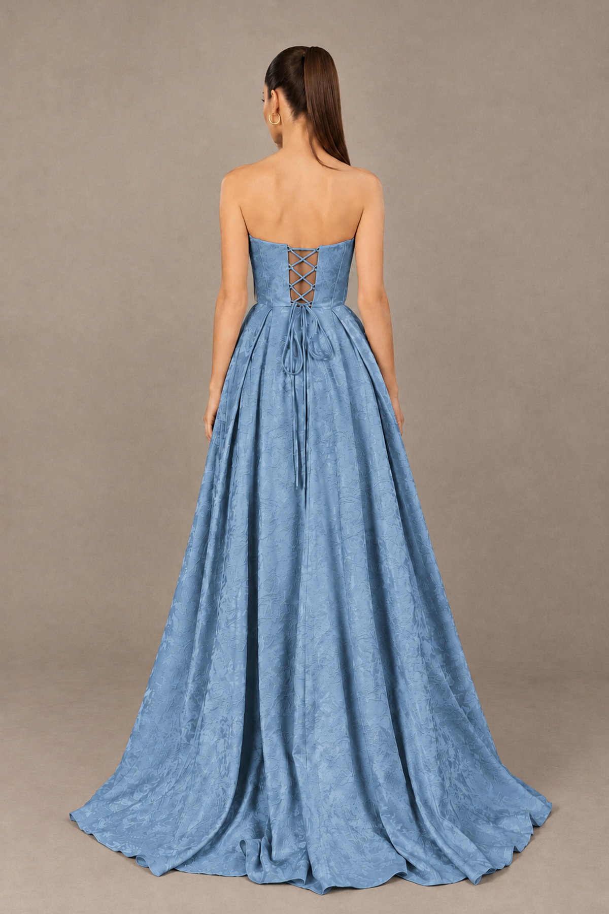 BOLODOO Dusty Blue Strapless Sweetheart Corset Prom Dress with High Slit – Lace-Up Back A-Line Evening Gown - Dusty Blue - Dusty Blue_2