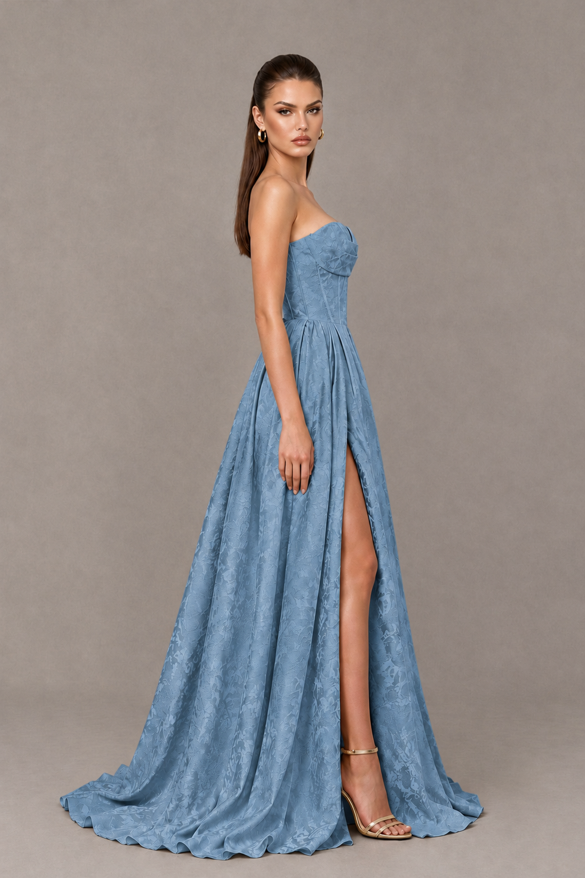 BOLODOO Dusty Blue Strapless Sweetheart Corset Prom Dress with High Slit – Lace-Up Back A-Line Evening Gown - Dusty Blue - Dusty Blue_3