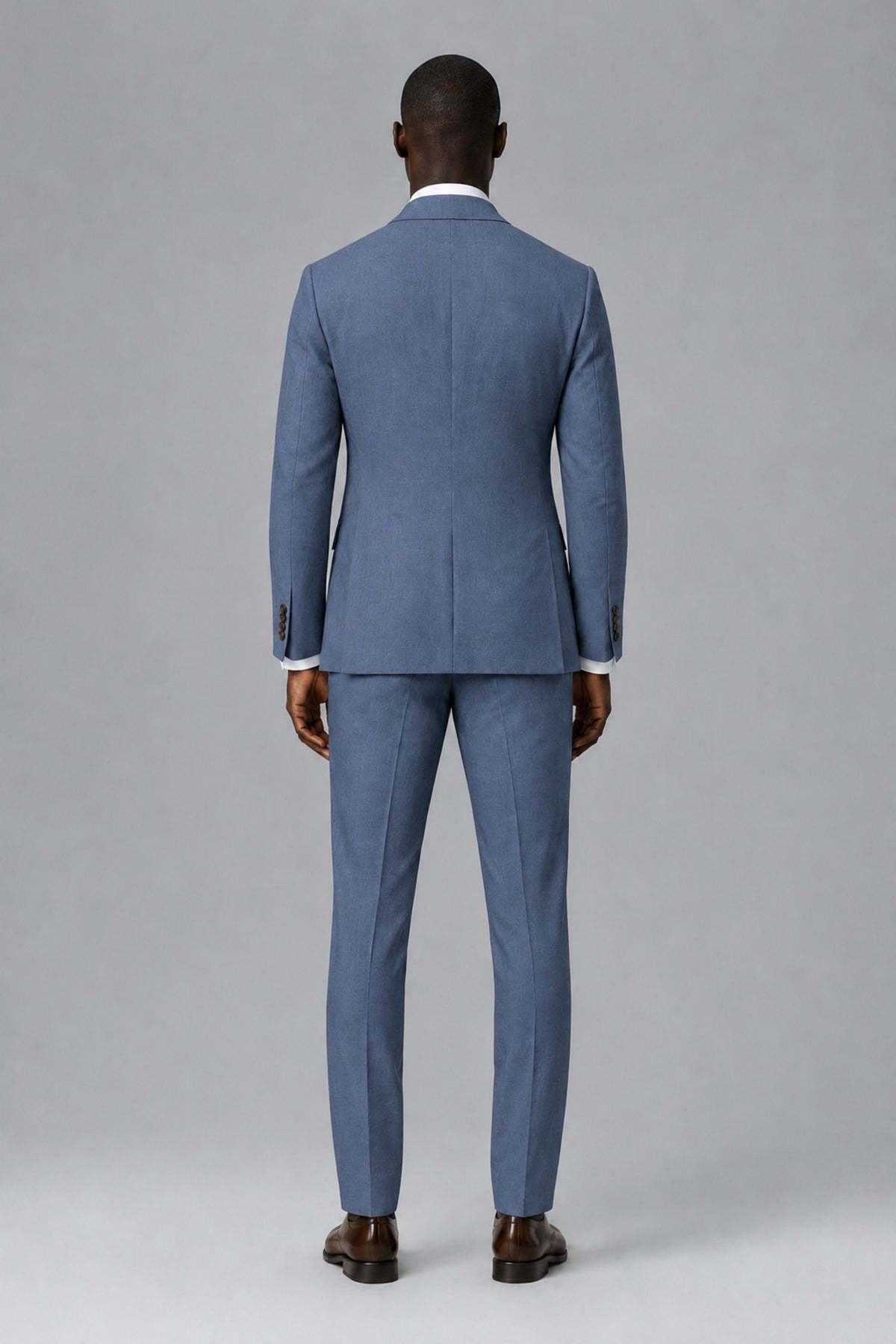 Men's Dusty Blue Two-Piece Notch Lapel Suit - Dusty Blue - Dusty Blue_3