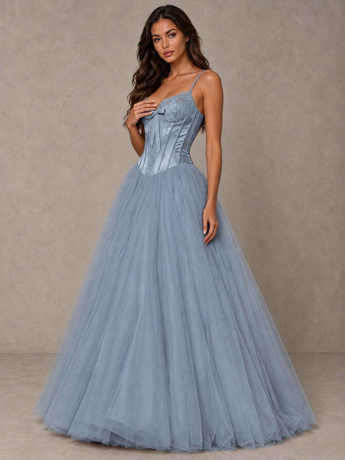 BOLODOO Dusty Blue Corset Tulle Prom Dress with Spaghetti Straps - Dusty Blue - Dusty_Blue_3
