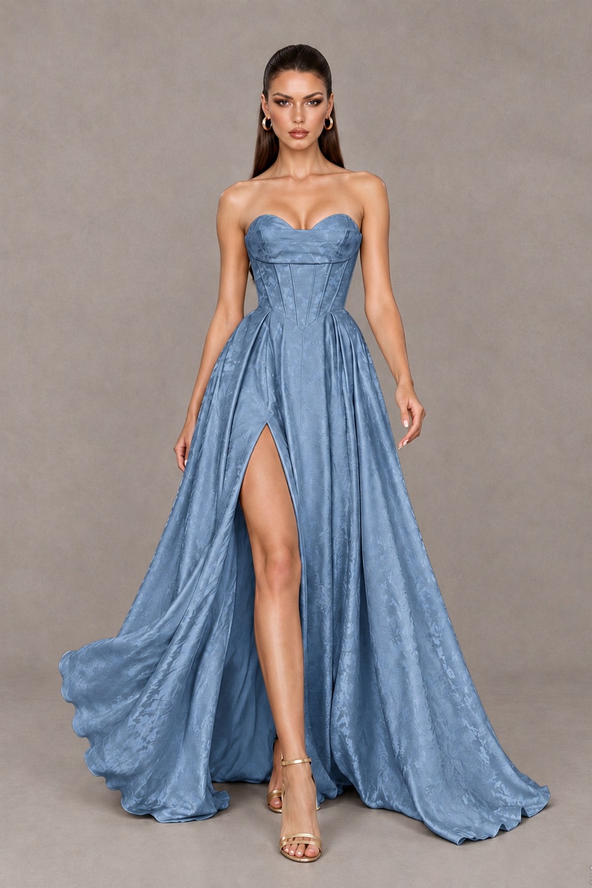 BOLODOO Dusty Blue Strapless Sweetheart Corset Prom Dress with High Slit – Lace-Up Back A-Line Evening Gown - Dusty Blue - Dusty Blue_4