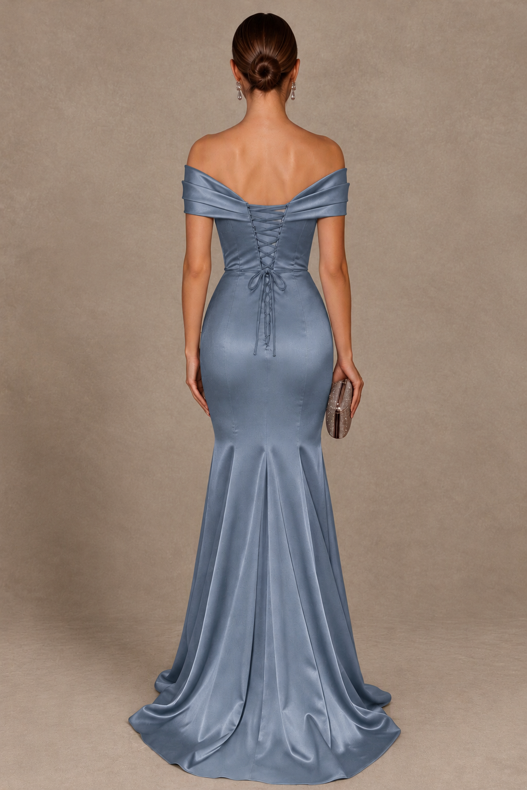 BOLODOO Dusty Blue 1 Off-the-Shoulder Ruched Satin Mermaid Evening Dress - Dusty Blue 1 - Dusty_Blue_1 (4)