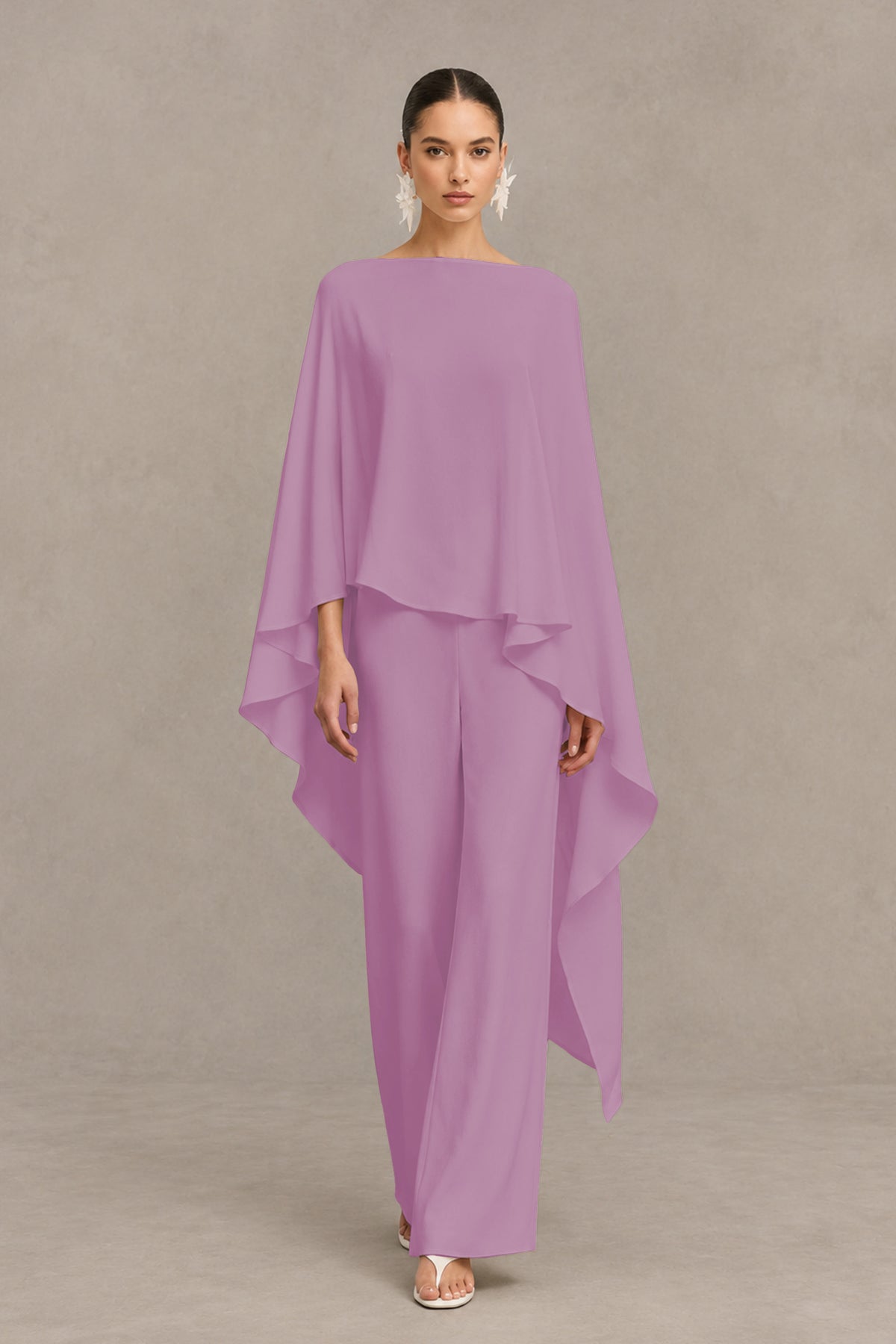 BOLODOO Dusty Purple Cape Sleeve Wide-Leg Formal Pantsuit - Dusty Purple - Dusty Purple_01