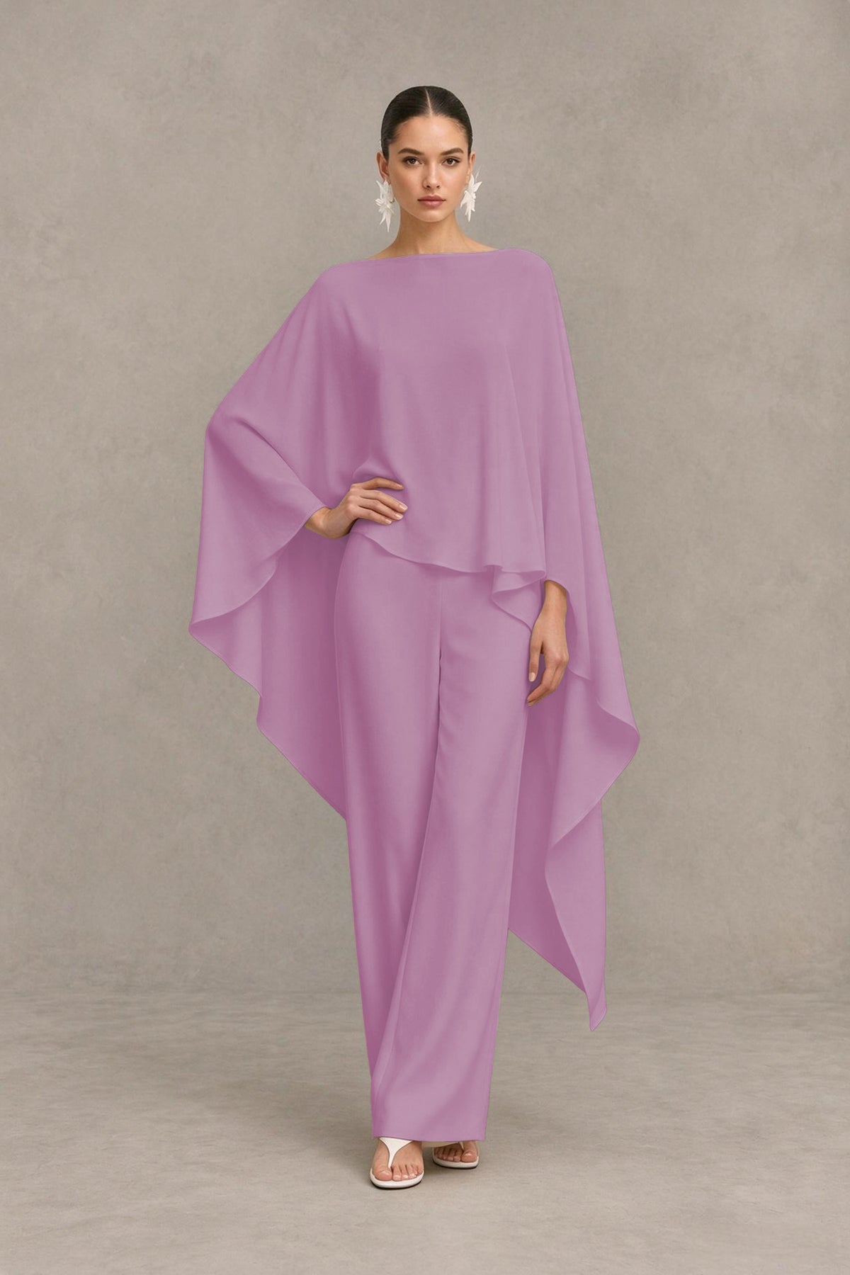 BOLODOO Dusty Purple Cape Sleeve Wide-Leg Formal Pantsuit - Dusty Purple - Dusty Purple_03