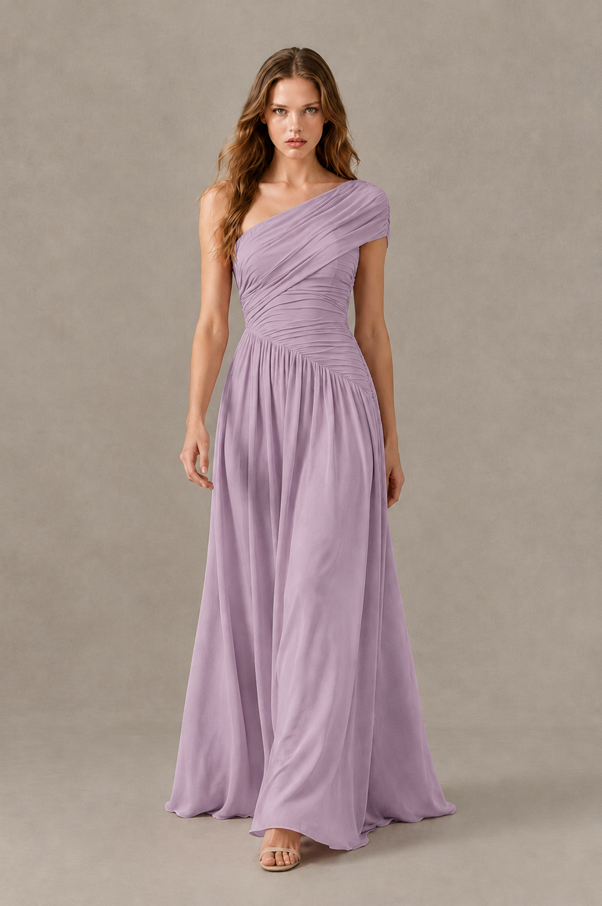 BOLODOO Dusty Purple One-Shoulder Ruched Floor-Length Bridesmaid Dress - Dusty Purple - Dusty Purple_03