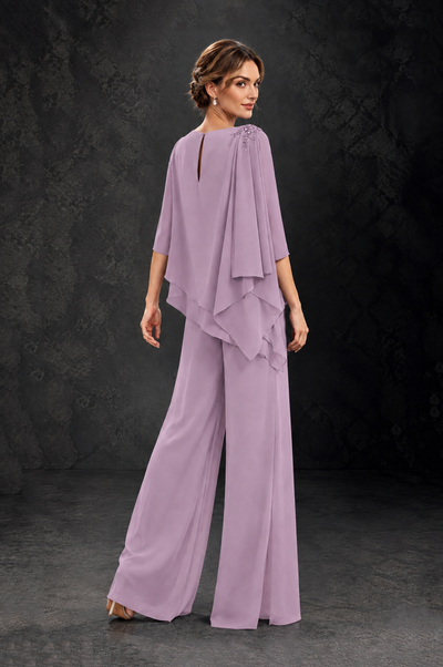 BOLODOO Dusty Purple Layered Wide-Leg Mother of the Bride Pant Suit - Dusty Purple - Dusty Purple_2