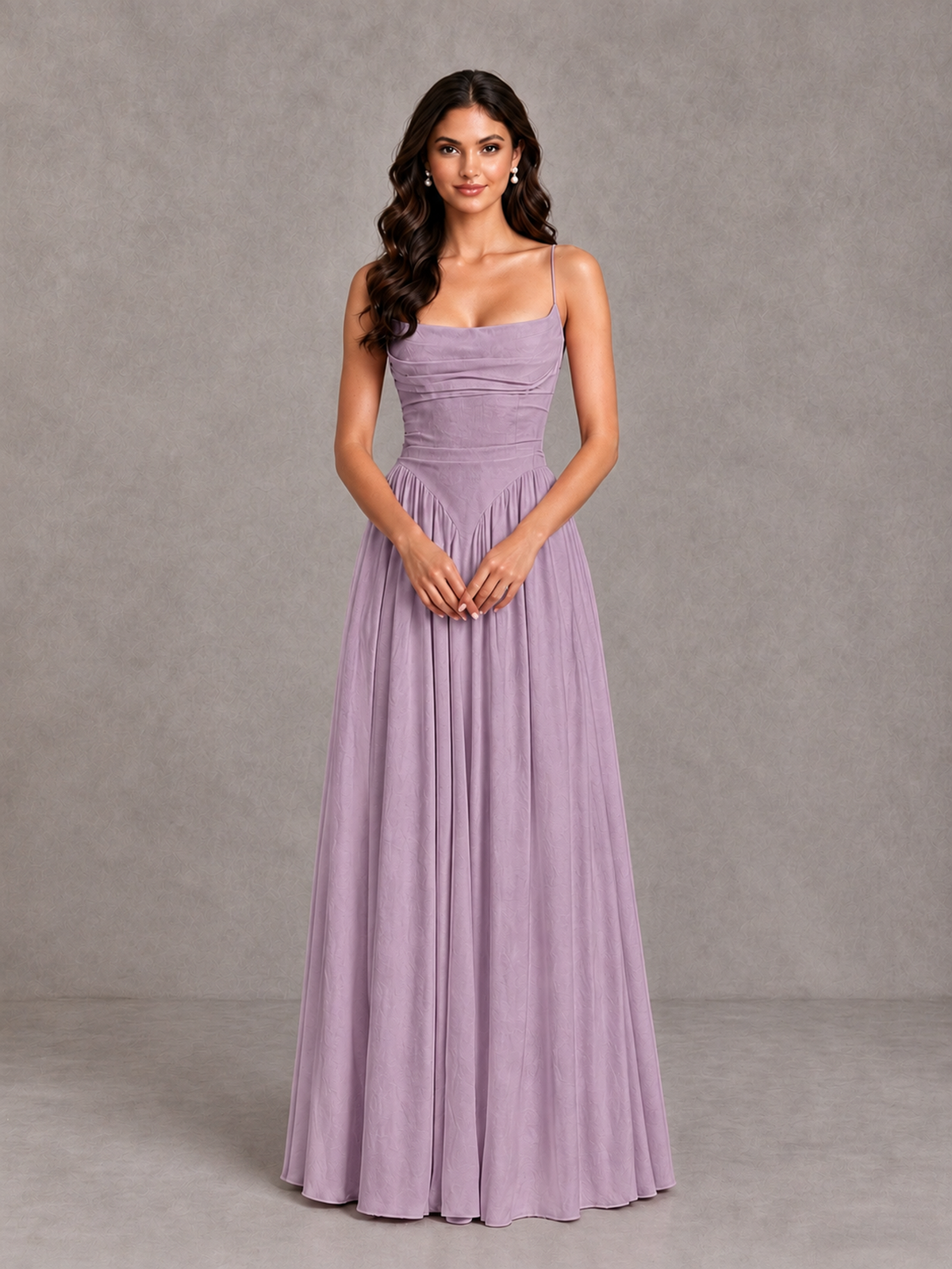 BOLODOO Dusty Purple Lace-Up Back A-Line Bridesmaid Dress - Dusty Purple - Dusty Purple_4