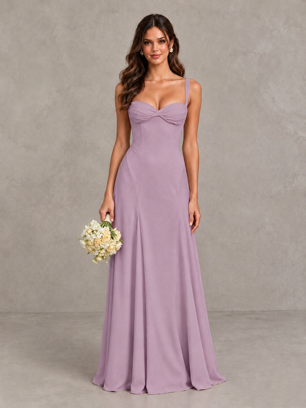 BOLODOO Dusty Purple Sweetheart Lace-Up Back Bridesmaid Dress - Dusty Purple - Dusty Purple (1)