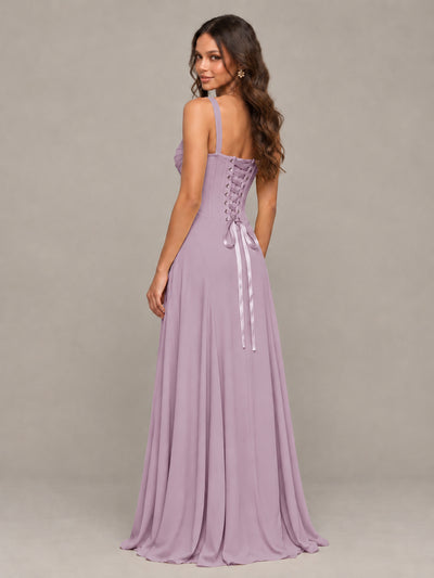 BOLODOO Dusty Purple Sweetheart Lace-Up Back Bridesmaid Dress - Dusty Purple - Dusty Purple (2)