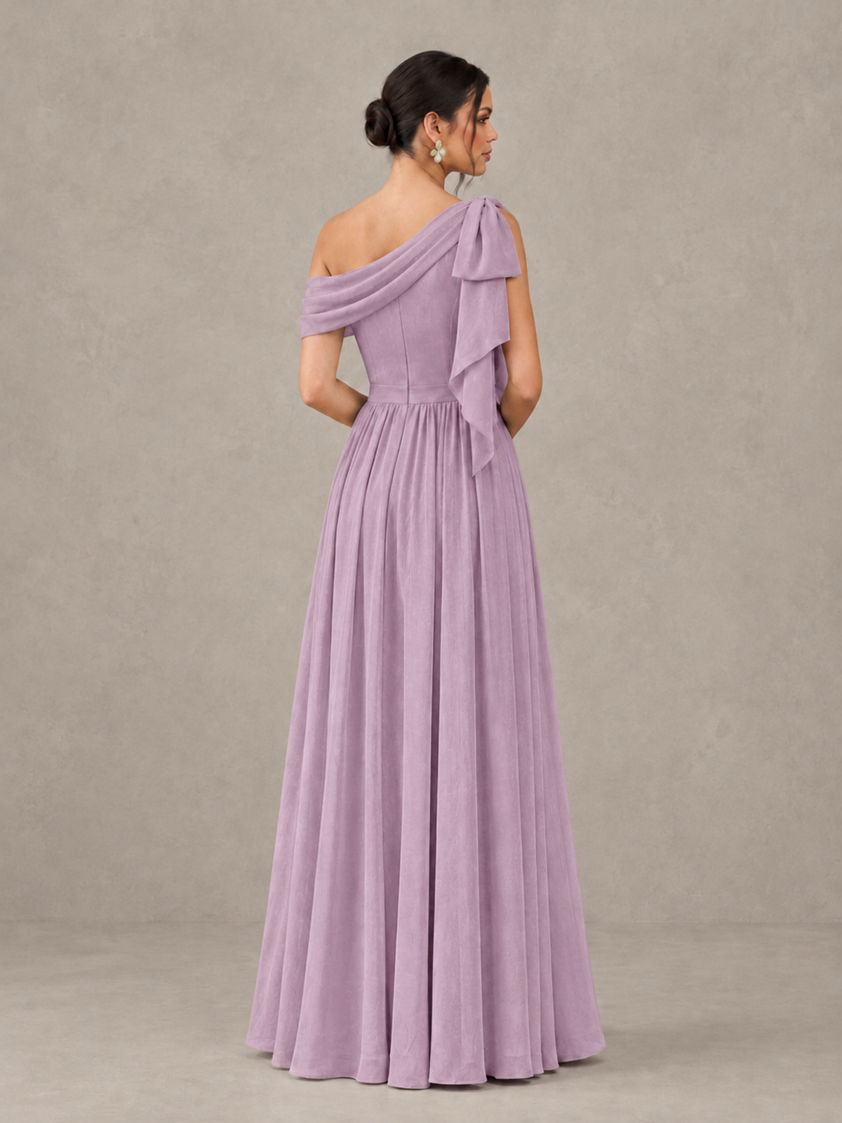 BOLODOO Dusty Purple One-Shoulder Maternity Bridesmaid Dress with Slit - Dusty Purple - Dusty Purple (2)