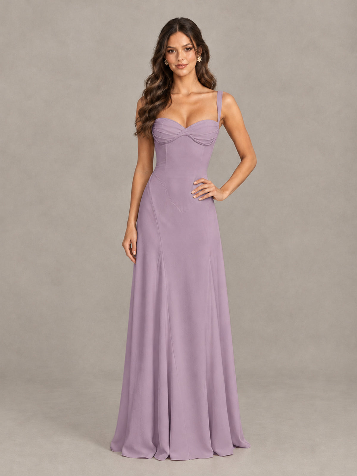 BOLODOO Dusty Purple Sweetheart Lace-Up Back Bridesmaid Dress - Dusty Purple - Dusty Purple (4)