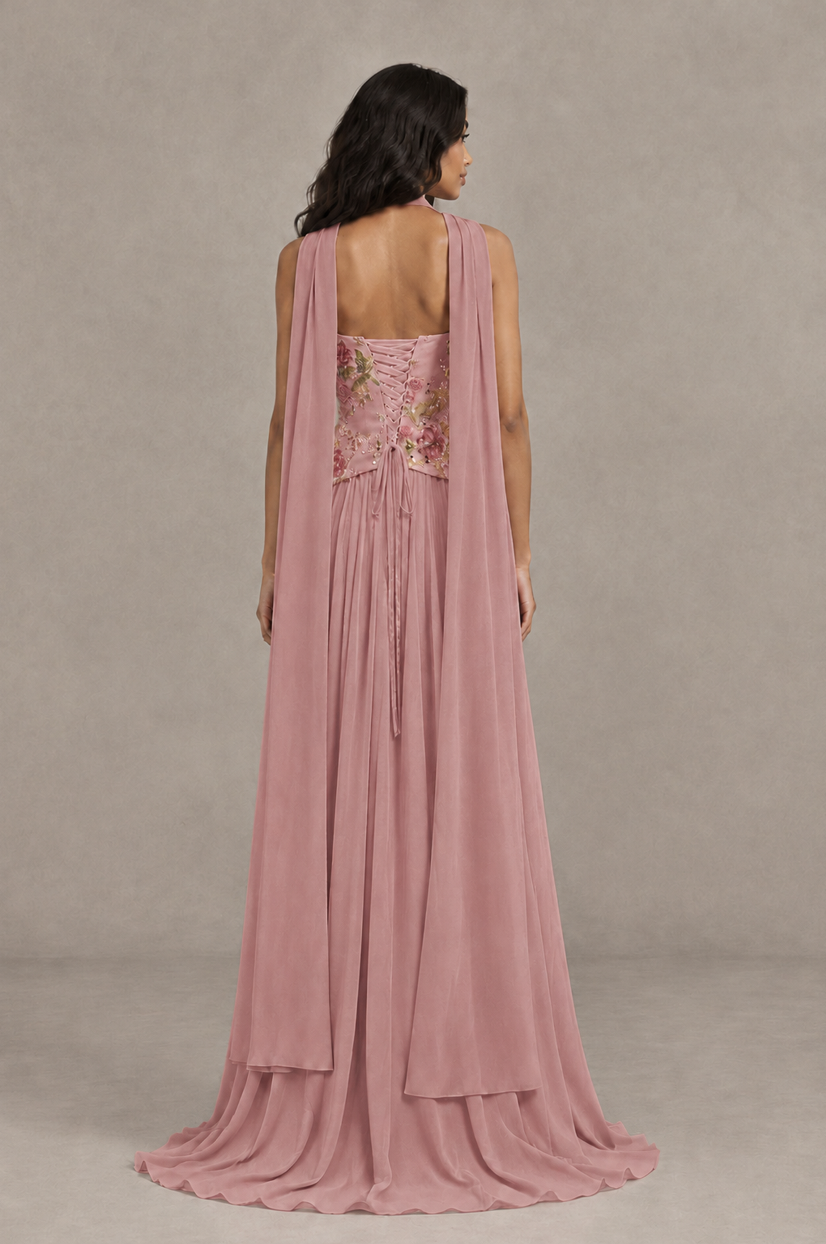 BOLODOO Dusty Rose Strapless Beaded Floral Corset Chiffon Maxi Gown – Open Back Prom & Formal Evening Dress - Dusty Rose - Dusty Rose_02