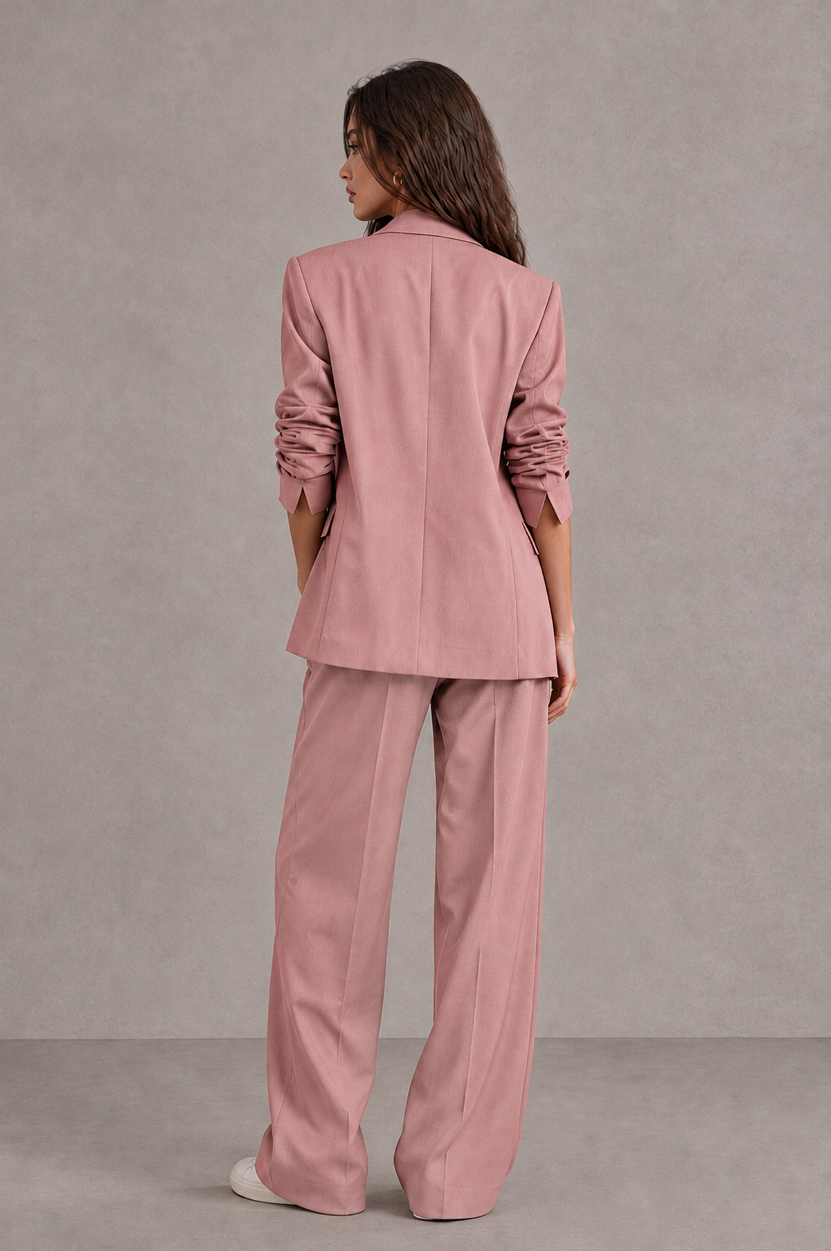 BOLODOO Dusty Rose Brown Blazer & Wide-Leg Pants Suit for Women - Dusty Rose - Dusty Rose_02