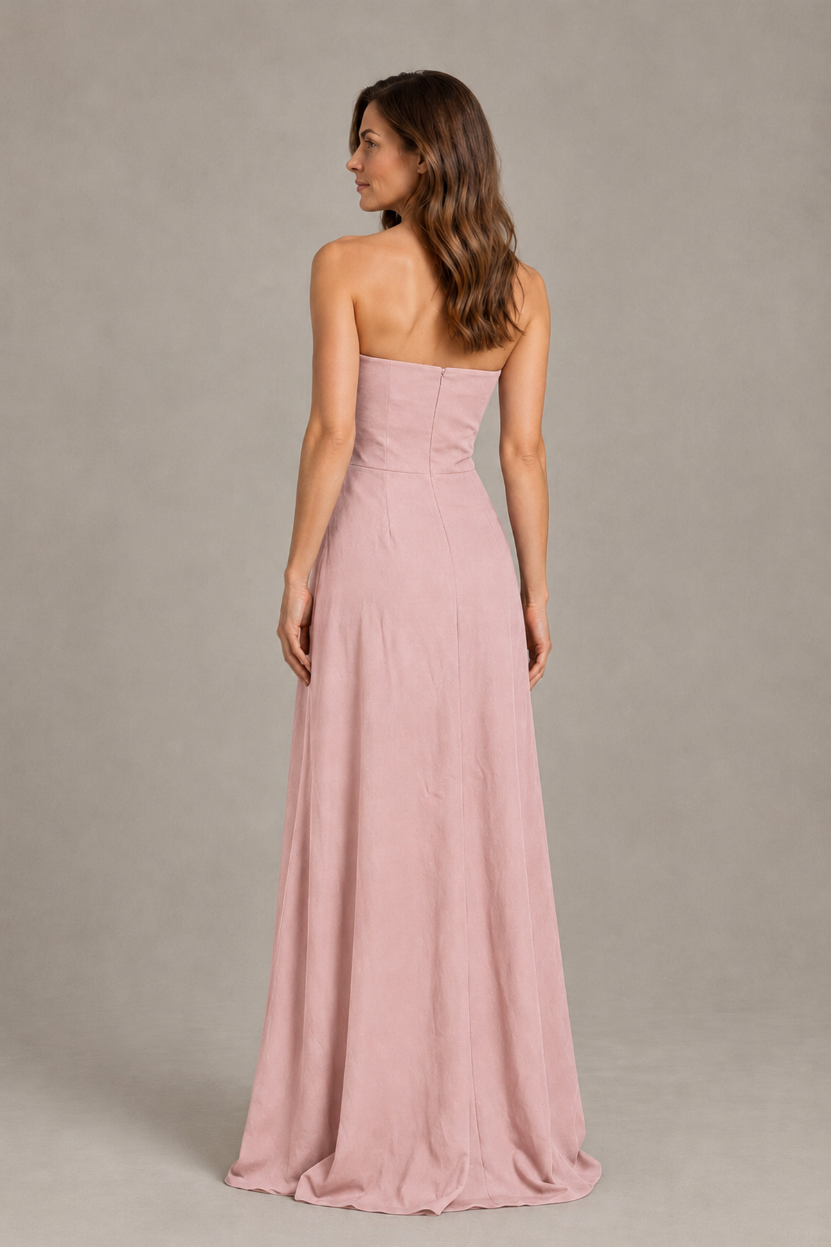 BOLODOO Dusty Rose Strapless Floral Mother of the Bride Gown - Dusty Rose - Dusty Rose_02