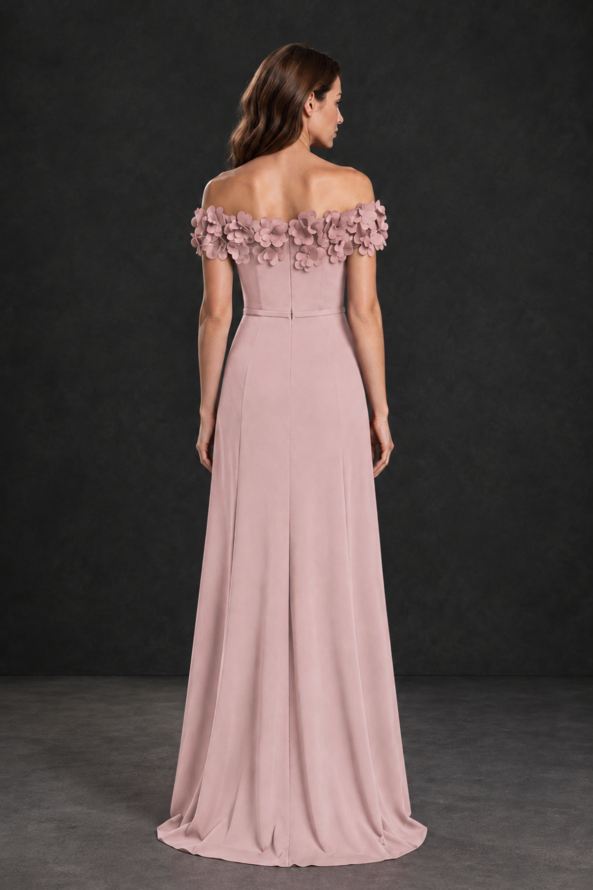 BOLODOO Dusty Rose Off-the-Shoulder Mother of the Bride Dress with Floral Appliques - Dusty Rose - Dusty Rose_02