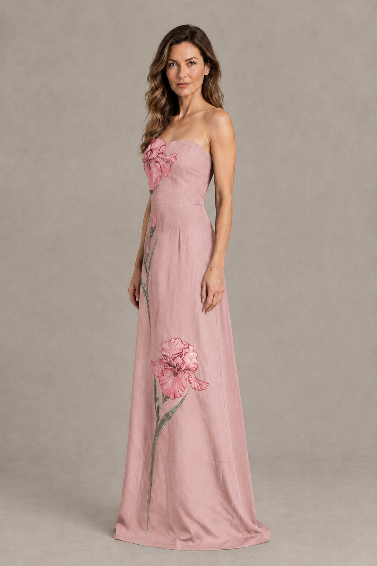BOLODOO Dusty Rose Strapless Floral Mother of the Bride Gown - Dusty Rose - Dusty Rose_03