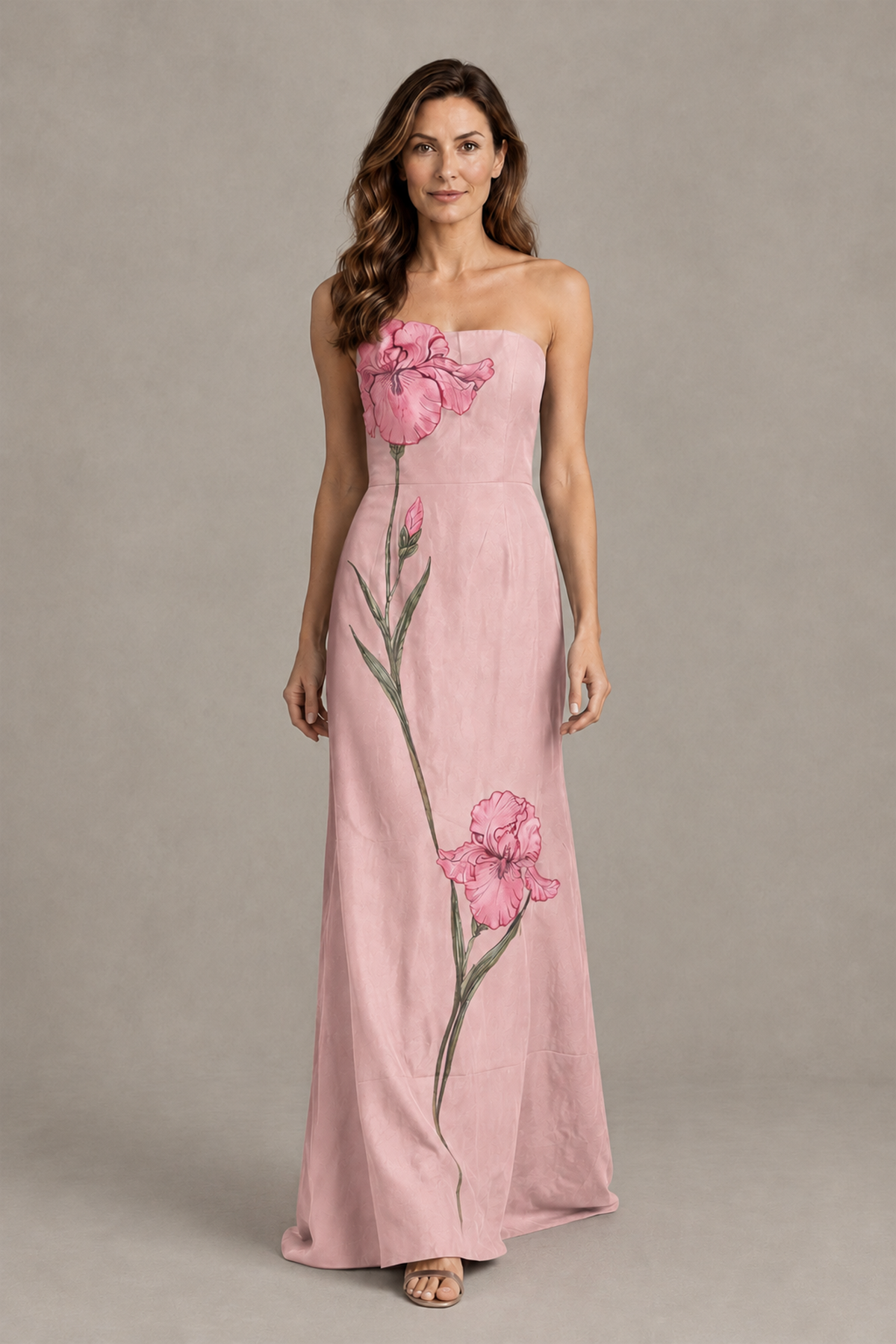 BOLODOO Dusty Rose Strapless Floral Mother of the Bride Gown - Dusty Rose - Dusty Rose_04