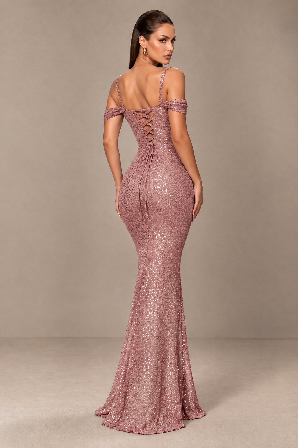 BOLODOO Dusty Rose Sequin Off-Shoulder Mermaid Prom Dress - Dusty Rose - Dusty_Rose_2