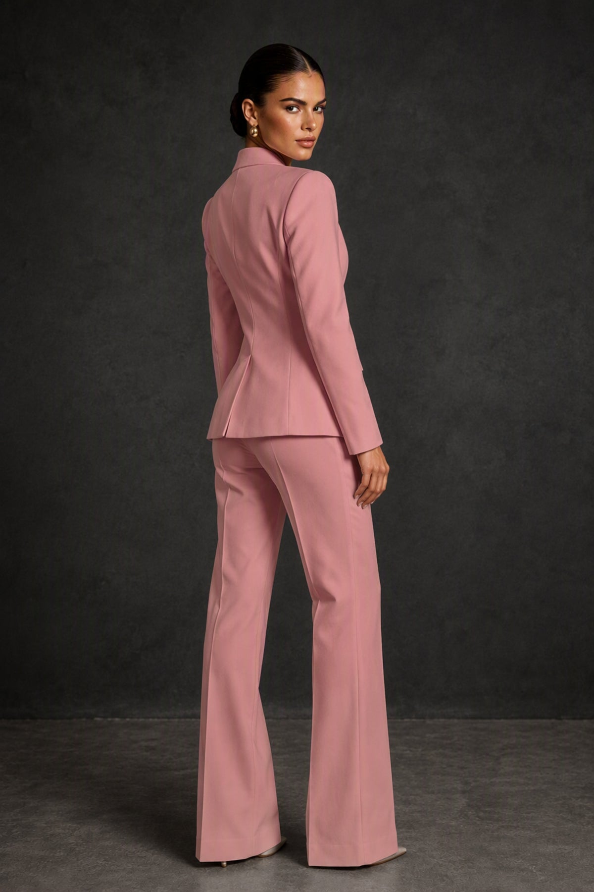 BOLODOO Dusty Rose Two-Piece Blazer and Pants Suit Set - Dusty Rose
