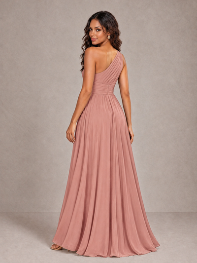 BOLODOO Dusty Rose One-Shoulder A-Line Bridesmaid Dress - Dusty Rose - Dusty Rose_2