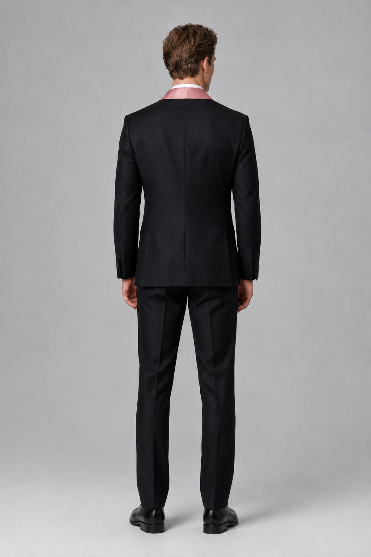 Bolodoo Men's Dusty Rose 3-Piece Shawl Lapel Tuxedo Suit - Dusty Rose - Dusty Rose_3