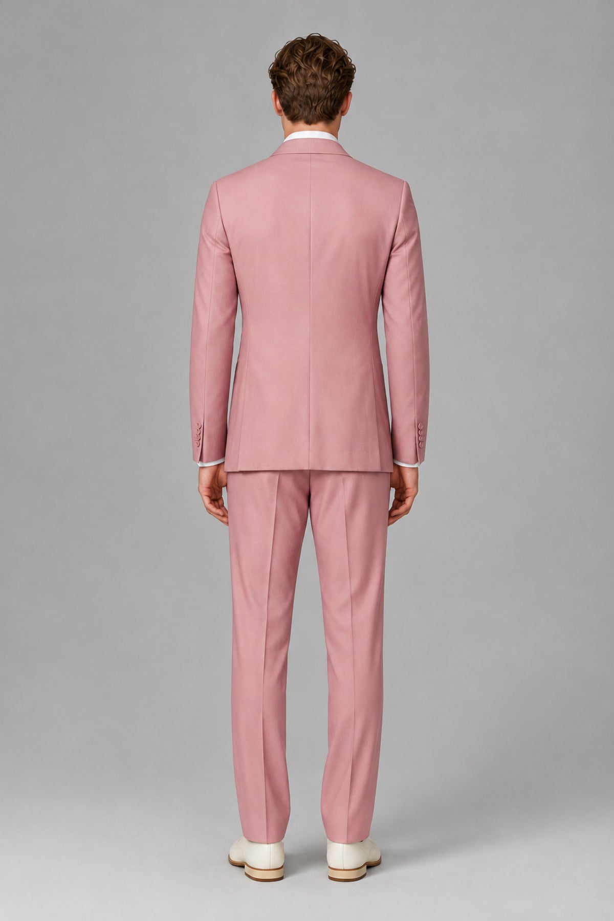 Bolodoo Men's Dusty Rose Wrap Tie-Waist Two-Piece Suit – Jacket & Trousers - Dusty Rose - Dusty Rose_3