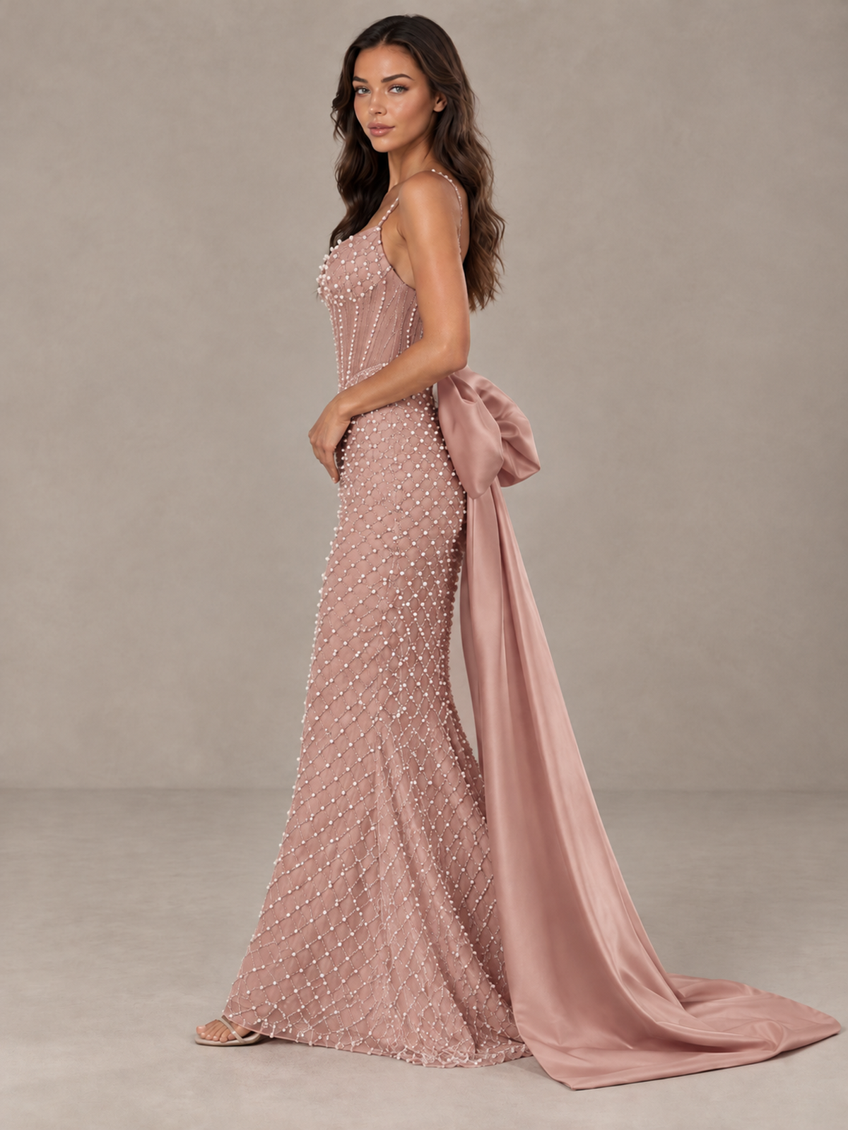 BOLODOO Dusty Rose Beaded Corset Prom Dress with Bow Train - Dusty Rose - Dusty_Rose_3