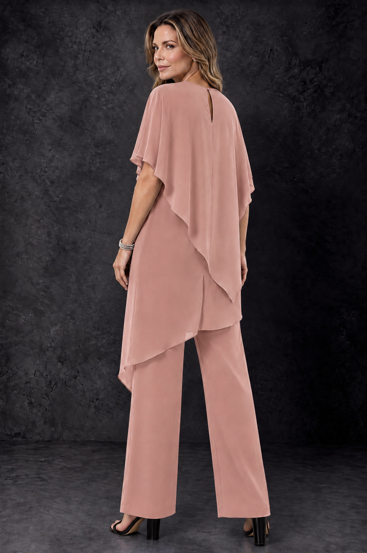 BOLODOO Dusty Rose Chiffon Two Piece Mother of the Bride Pant Suit - Dusty Rose - Dusty_Rose_4