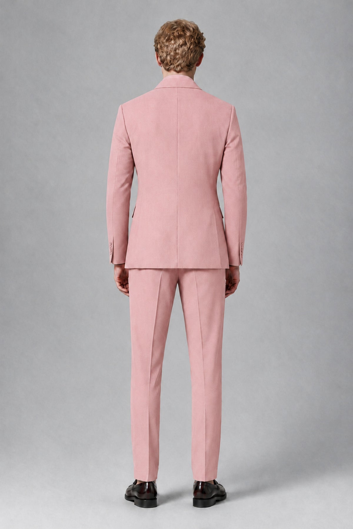 BOLODOO Men's Dusty Rose Double-Breasted Two-Piece Suit – Jacket & Trousers - Dusty Rose