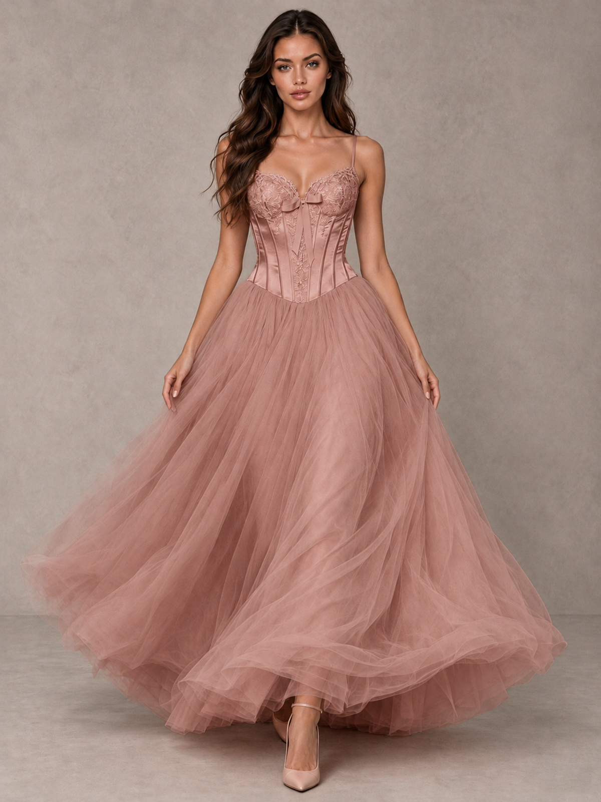BOLODOO Dusty Rose Corset Tulle Prom Dress with Spaghetti Straps - Dusty Rose - Dusty_Rose_4