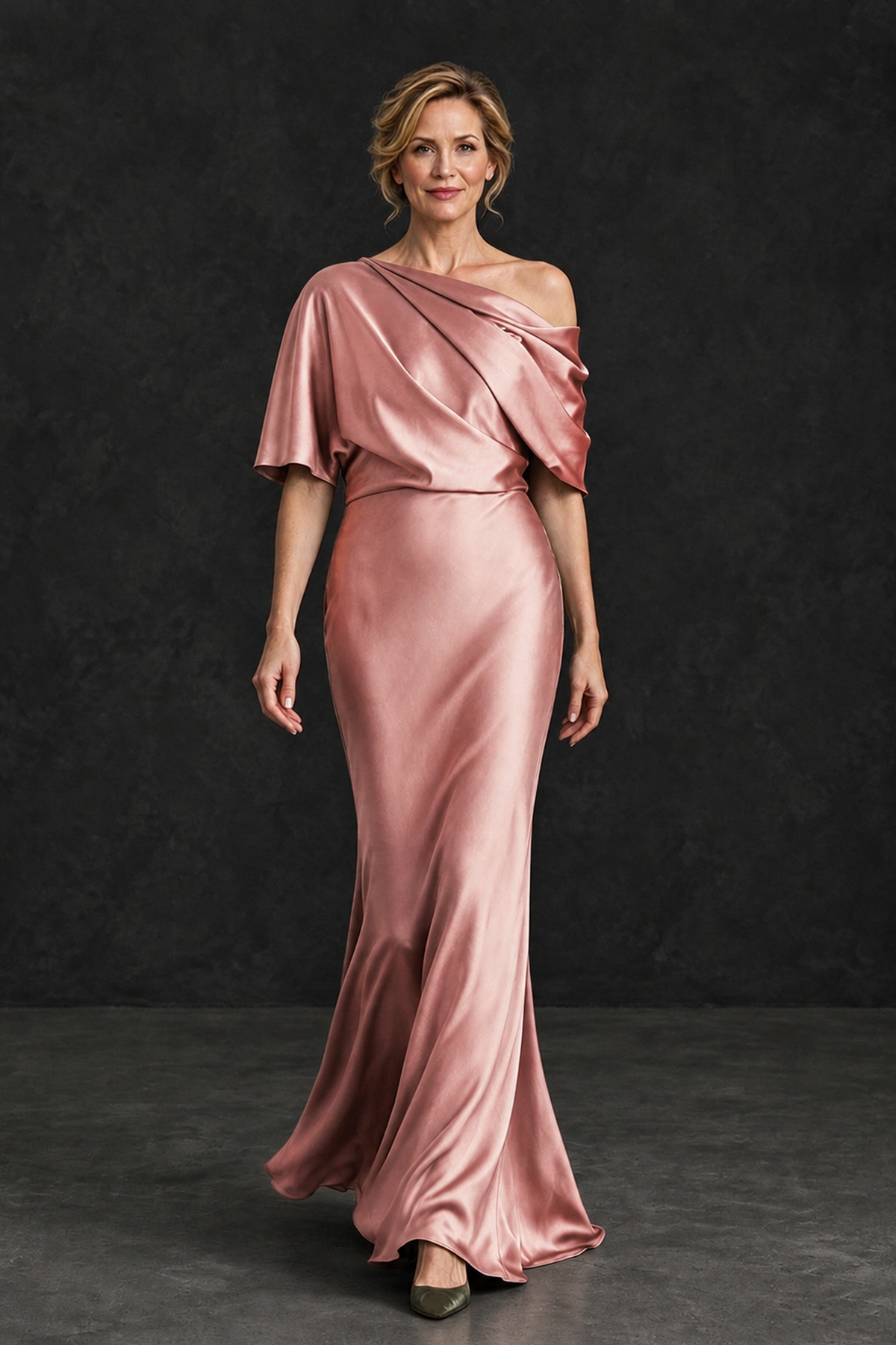 BOLODOO Dusty Rose Satin Asymmetric Mother of the Bride Dress - Dusty Rose - Dusty Rose_4