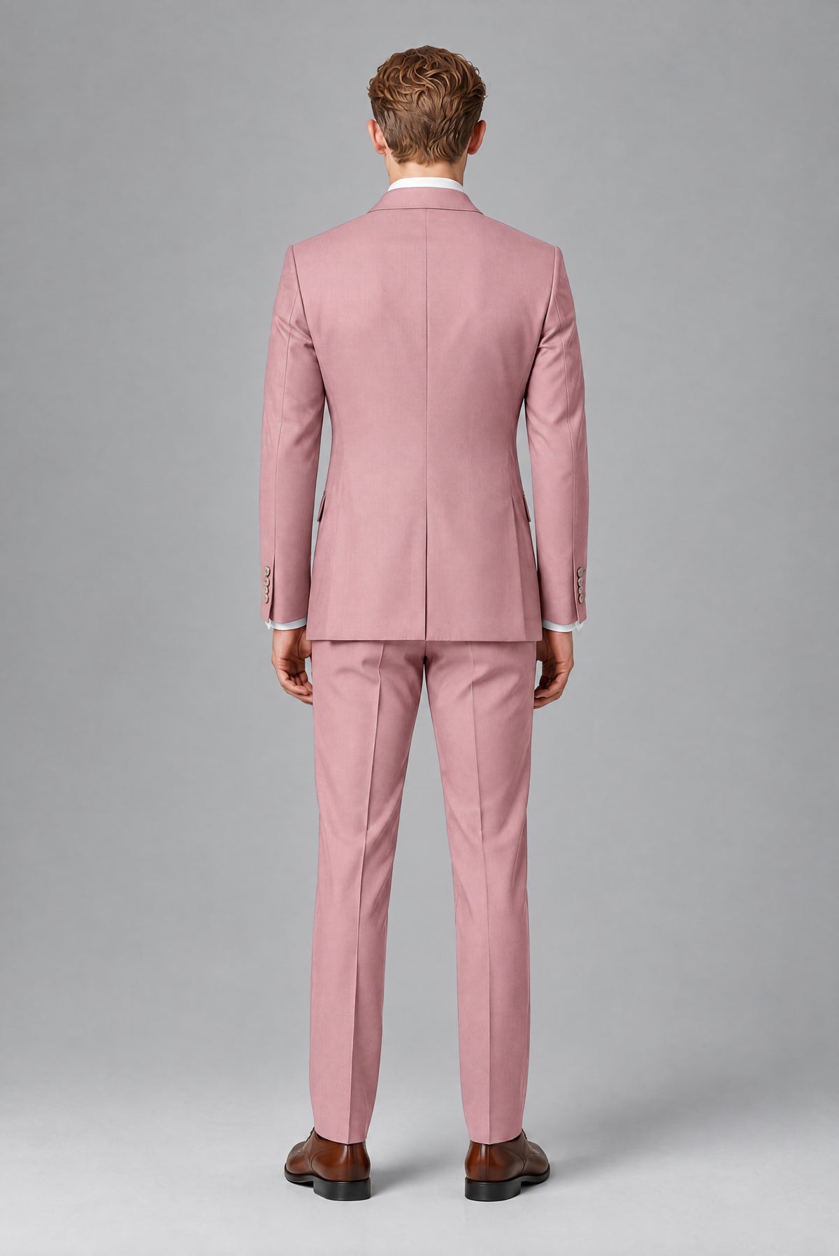 Bolodoo Men's Dusty Rose Double-Breasted 2-Piece Wedding Suit - Dusty Rose - Dusty Rose (3)