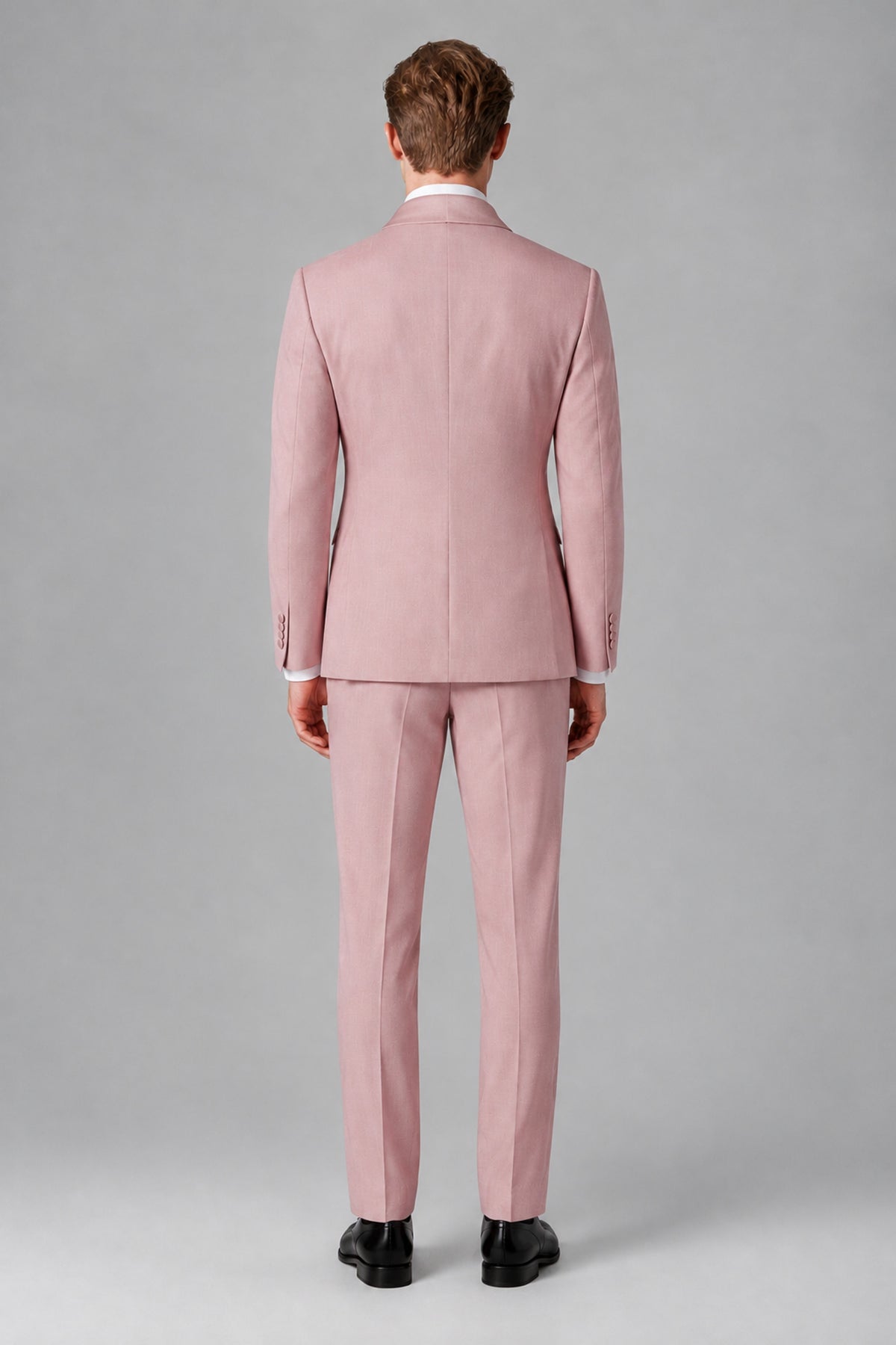 Bolodoo Men's Dusty Rose Shawl Lapel 2-Piece Tuxedo Suit – Jacket & Trousers - Dusty Rose - Dusty Rose (4)