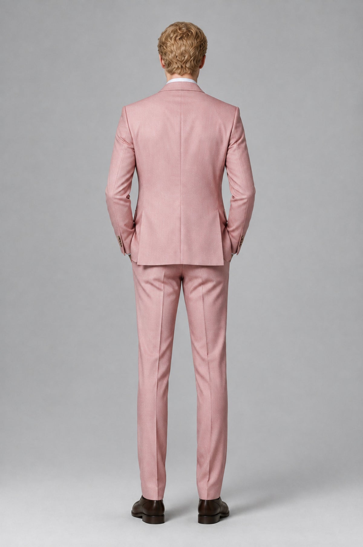 Bolodoo Men's Dusty Rose Two-Piece Suit with Notch-Lapel Jacket and Trousers - Dusty Rose - Dusty Rose (5)