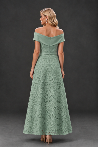 BOLODOO Dusty Sage Off-the-Shoulder Floral A-Line Mother of the Bride Dress - Dusty Sage - Dusty Sage_2
