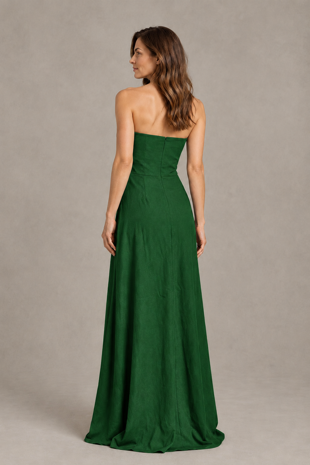 BOLODOO Emerald Green Strapless Floral Mother of the Bride Gown - Emerald Green - Emerald Green_02