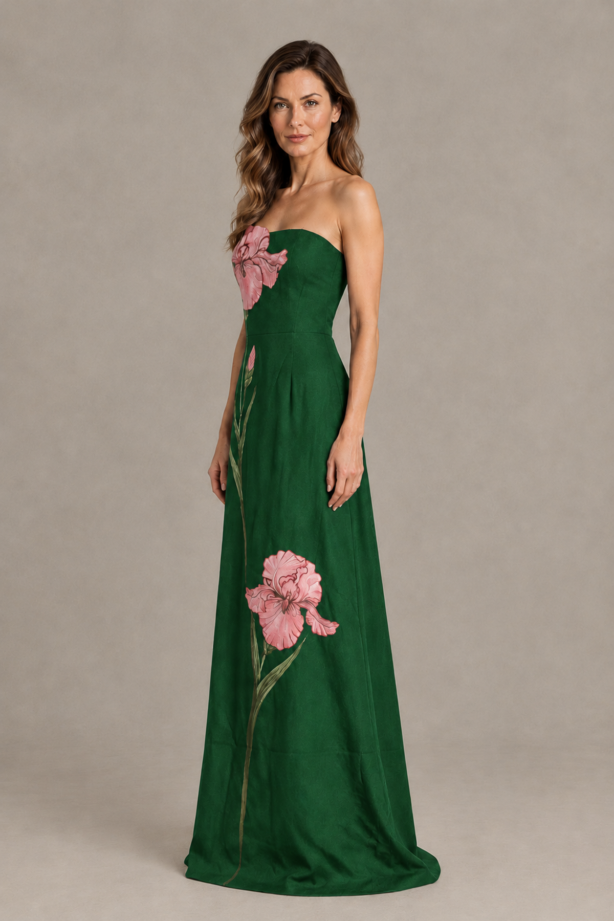 BOLODOO Emerald Green Strapless Floral Mother of the Bride Gown - Emerald Green - Emerald Green_03