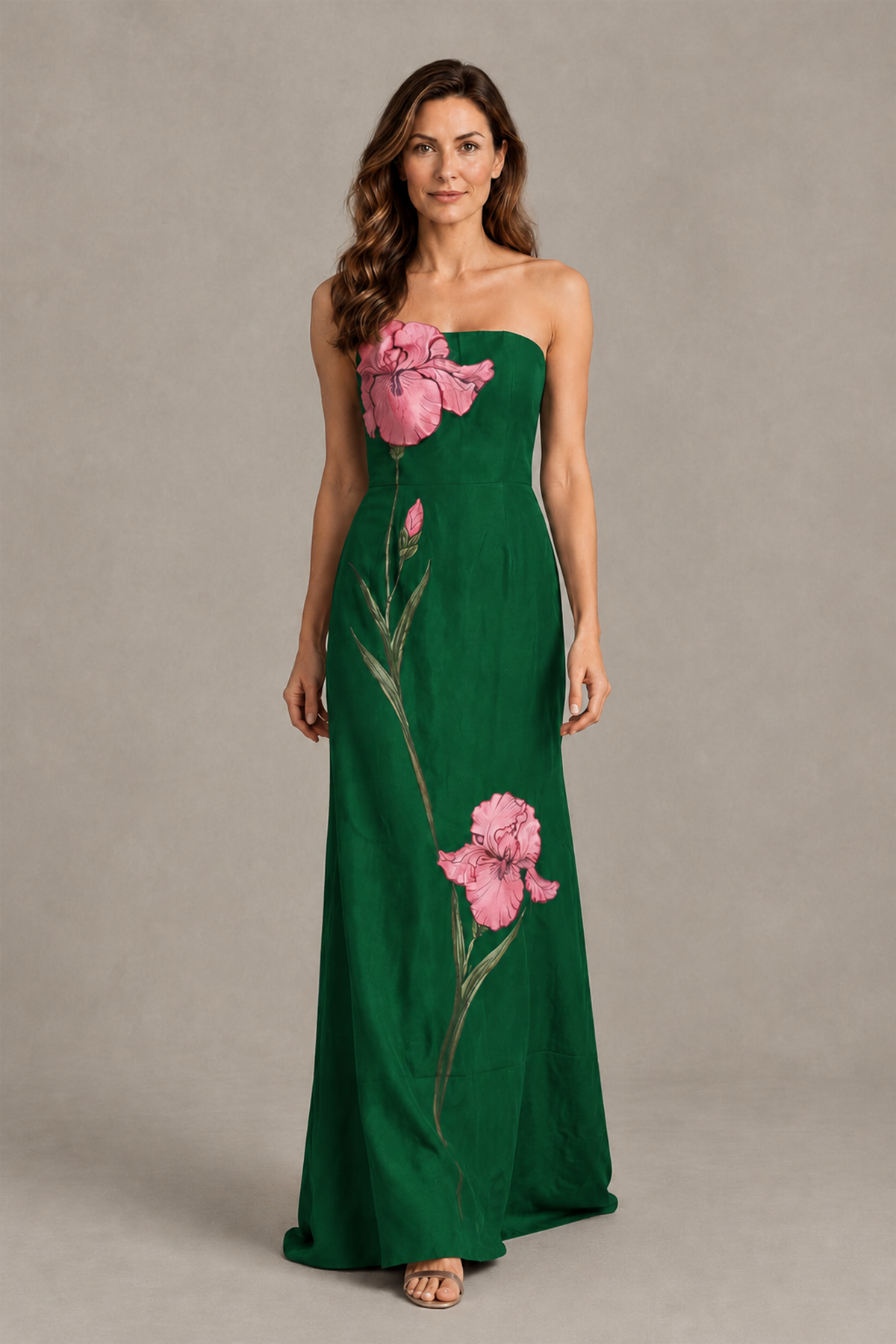 BOLODOO Emerald Green Strapless Floral Mother of the Bride Gown - Emerald Green - Emerald Green_04