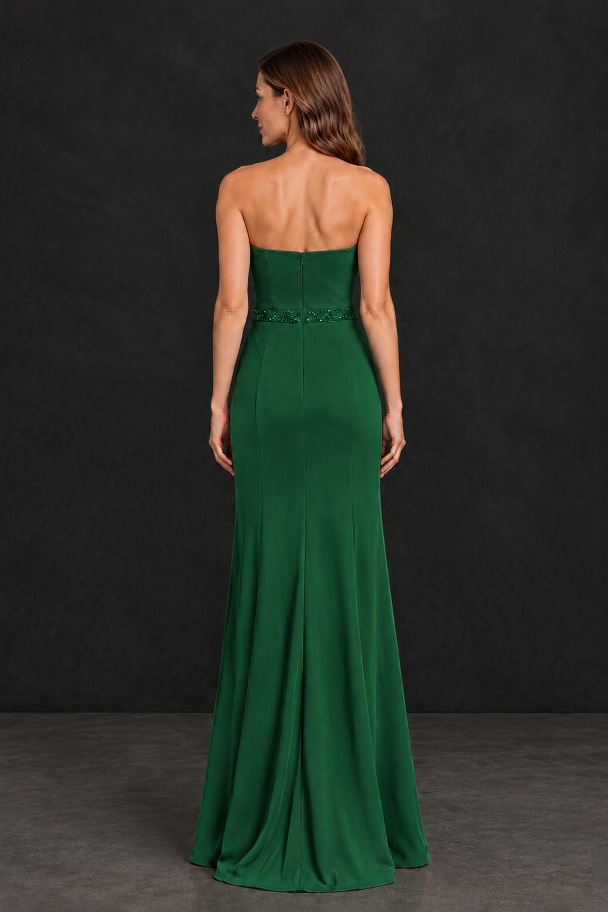 BOLODOO Emerald Green Strapless Mother of the Bride Dress with 3D Floral Appliques - Emerald Green - Emerald_Green_2