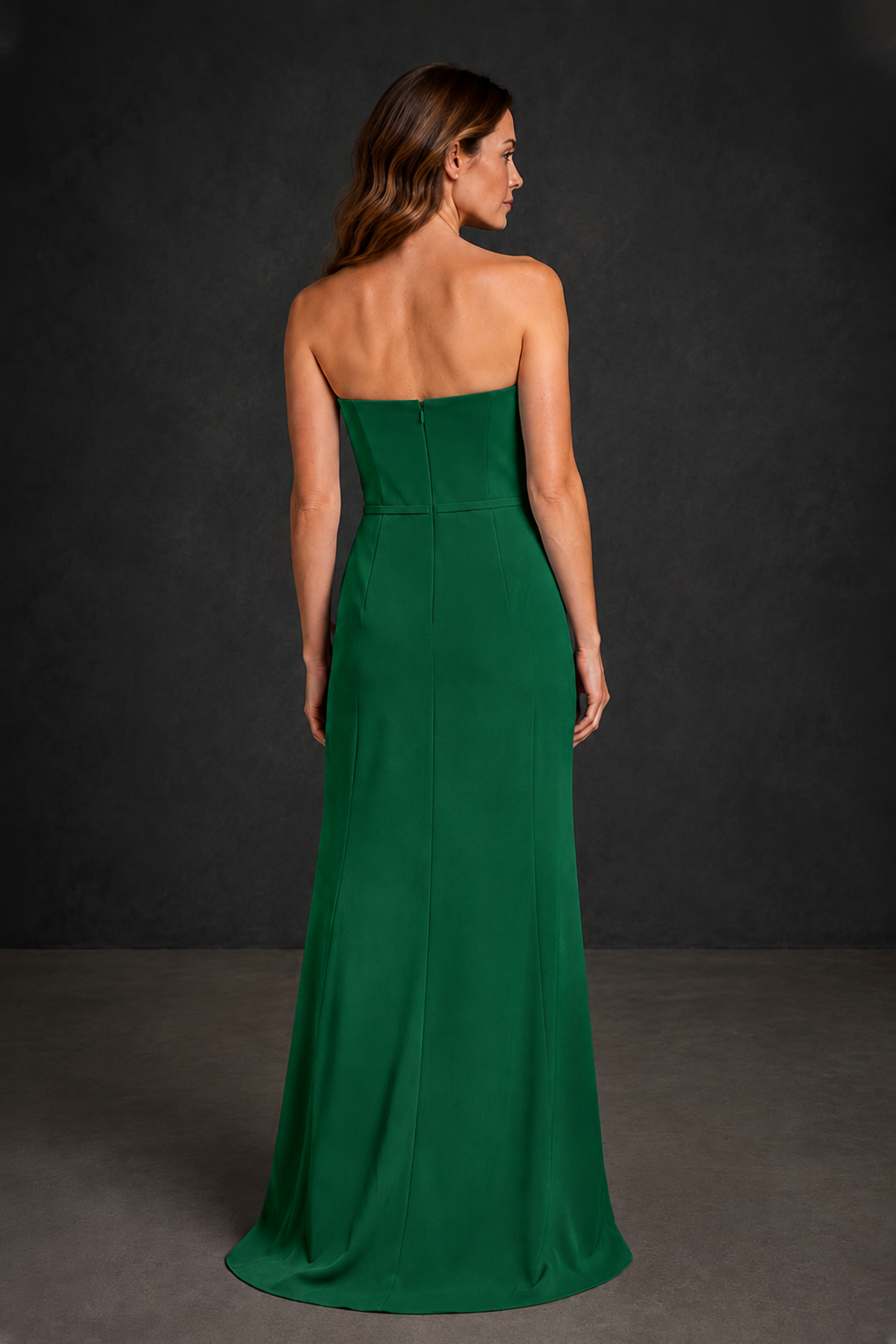 BOLODOO Emerald Green Strapless Mother of the Bride Dress with Ruffle Detail - Emerald Green - Emerald_Green_2